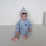 [66-90cm] ハート刺しゅう ロンパース - Image 14