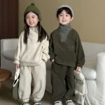 [80-150cm] フリース ボタン付き セットアップ - Image 3