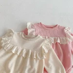 [66-90cm] フリル スクエア ロンパース - Image 5