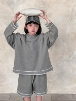 [90-150cm] ボーダー カジュアル セットアップ - Image 10