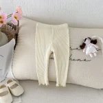 [66-100cm] ノーカラー リブ レギンス - Image 4