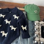 [90-140cm] 犬柄 快適 ニット セーター - Image 8