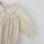 [66-90cm] ノーカラーコーデュロイ ロンパース - Image 7