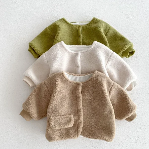 [66-100cm] ポケット付き ボア アウター