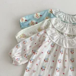 [80-130cm]セットアップ 丸襟 小花柄 おしゃれ - Image 6