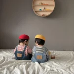 [66-100cm]ボーダー シャツ orデニム サロペット - Image 7