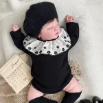 [66-90cm] フラワー襟 ロンパース - Image 2