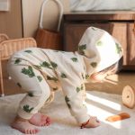 [66-100cm] ミニマリズム月 OR 植物柄 ロンパース - Image 9