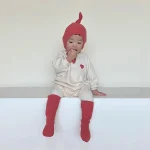 [66-90cm] ハート刺しゅう ロンパース - Image 11