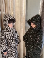 [80-140cm] レオパード ロングコート - Image 3