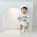 [66-90cm]熊柄 ロンパース - Image 6