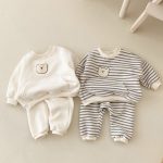 [73-100cm]セットアップ クマ柄 刺繍入り スウェット 定番 二点セット - Image 9