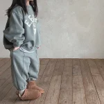 [73-120cm] 英字プリントカジュアル セットアップ - Image 6