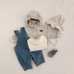 [66-90cm]韓国風 ポケット付き サロペット