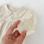 [66-90cm] ノーカラーコーデュロイ ロンパース - Image 9