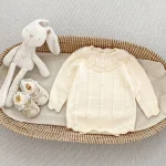 [66-90cm] レース襟 シンプル ロンパース - Image 4