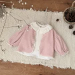 [66-90cm] パフスリーブ リブ カーディガン - Image 10