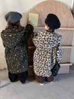 [80-140cm] レオパード ロングコート - Image 2