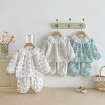 [80-130cm]セットアップ 丸襟 小花柄 おしゃれ - Image 15