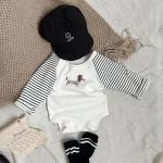 [66-90cm] 犬柄 ロンパース - Image 3