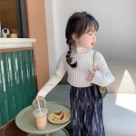 [90-140cm] シンプルデザイン ハーフネック セーター - Image 5