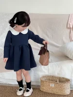 [80-130cm]ワンピース フォーマル 丸襟 おしゃれ - Image 6