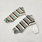 [66-90cm] カラー切り替え 韓国風 ボーダー ロンパース - Image 4