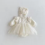 [66-90cm] 肩フリル レース ロンパース - Image 16