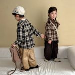 [80-150cm]シャツ チェック柄 カジュアル 合わせやすい トップス - Image 2