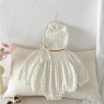 [66-110cm] ドットボンネット付き ロンパースor ワンピース - Image 10