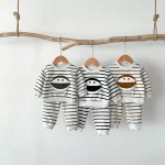 [66-100cm]セットアップ 笑顔 ボーダー カジュアル 子供服 - Image 2