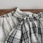 [66-90cm] フリル襟 チェック トップス - Image 7