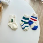 [GOODS] 韓国風 英字ボーダー ソックス 5点セット - Image 5