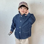 [80-150cm]シャツ or ワンピース デニム カジュアル 定番 - Image 3