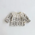 [66-100cm] レース襟 トップス & サロペット ロンパース 2点セット - Image 13