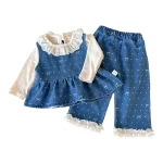 [73-100cm] リボン デニム セットアップ OR トップス - Image 2