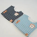 [80-130cm] パンプリント ボーダー トレーナー