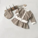 [73-100cm]チェック柄帽子+ トップス + スカート セットアップ /帽子単品 - Image 9