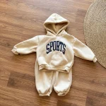 [80-150cm] 英字プリント ボア付き セットアップ - Image 8