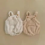 [66-90cm] 熊デザイン フリース ロンパース - Image 6