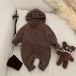 [66-100cm] 熊デザイン フード付き オールインワン - Image 6