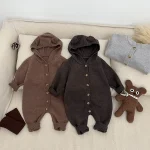 [66-100cm] 熊デザイン フード付き オールインワン - Image 5