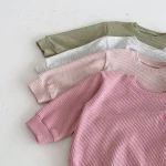 [80-130cm]セットアップ 英字刺繡 ワッフル シンプル 子供服 - Image 22