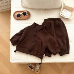 [73-120cm] ポケット付き フリースジッパー セットアップ - Image 7