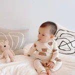 [73-110cm]ルームウェア 韓国風 熊柄 肌に優しい ベビー服 - Image 8