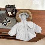 [73-110cm] シンプル フード付き ボア アウター - Image 8