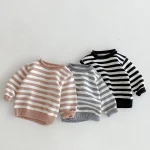 [80-130cm] ボーダー クールネック トップス - Image 7