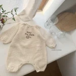 [66-100cm] 英字プリント リネン オールーインワン