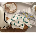 [66-90cm]恐竜プリント セットアップ - Image 2