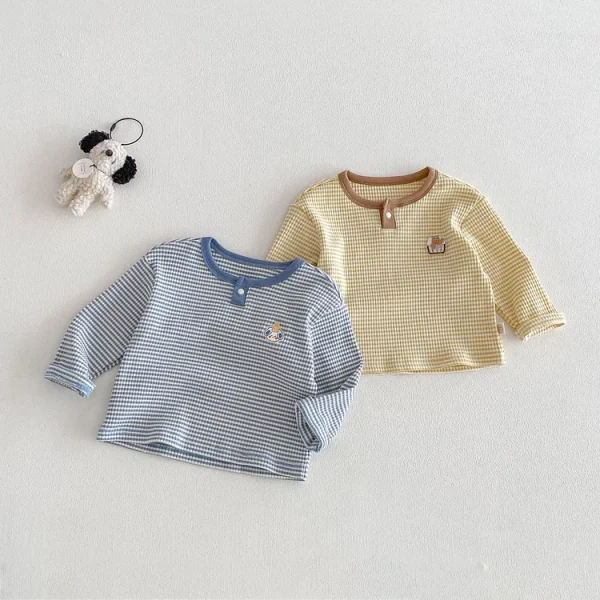 [73-110cm]シャツ ボーダー ルーズ 合わせやすい トップス